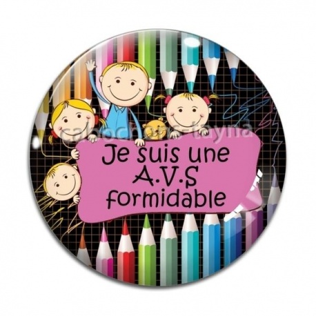 Cabochon Verre - je suis une avs qui déchire