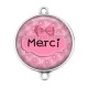 Connecteur Cabochon Argent - merci