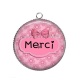 Pendentif Cabochon Argent - merci