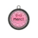 Pendentif Cabochon Argent - merci