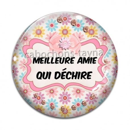 Cabochon Verre - meilleure amie qui déchire