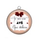 Pendentif Cabochon Argent -  je suis une avs qui déchire