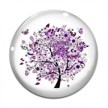Cabochon Verre - arbre de vie