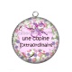 Pendentif Cabochon Argent - Une copine extraordinaire