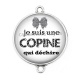 Connecteur Cabochon Argent -  Je suis une copine qui déchire