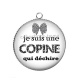Pendentif Cabochon Argent -  Je suis une copine qui déchire