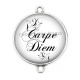 Connecteur Cabochon Argent - carpe diem 