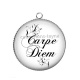 Pendentif Cabochon Argent - carpe diem 