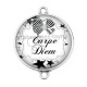Connecteur Cabochon Argent - carpe diem 