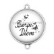 Connecteur Cabochon Argent - carpe diem 