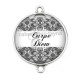 Connecteur Cabochon Argent - carpe diem 