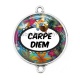 Connecteur Cabochon Argent - carpe diem 