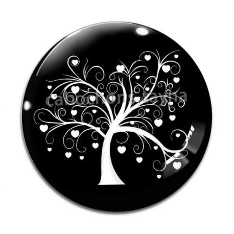 Cabochon Verre - arbre de vie