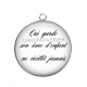 Pendentif Cabochon Argent - qui garde son âme d'enfant ne vieillit jamais