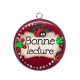 Pendentif Cabochon Argent - bonne lecture