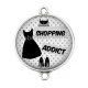 Connecteur Cabochon Argent - shopping addict