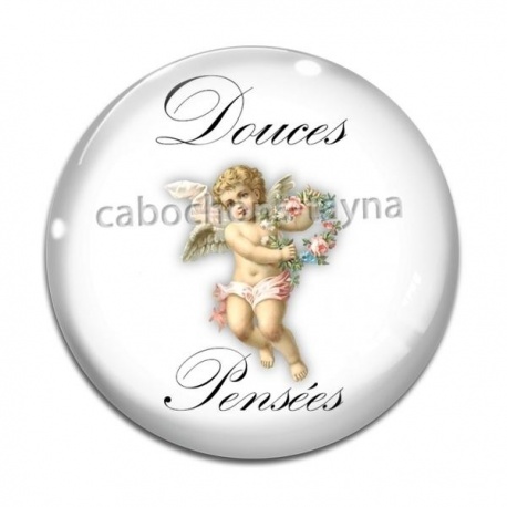Cabochon Verre - douces pensées