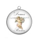 Pendentif Cabochon Argent - douces pensées