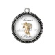 Pendentif Cabochon Argent - douces pensées