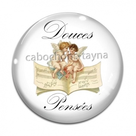 Cabochon Verre - douces pensées