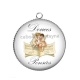 Pendentif Cabochon Argent - douces pensées