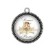 Pendentif Cabochon Argent - douces pensées