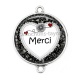 Connecteur Cabochon Argent - merci