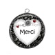 Pendentif Cabochon Argent - merci