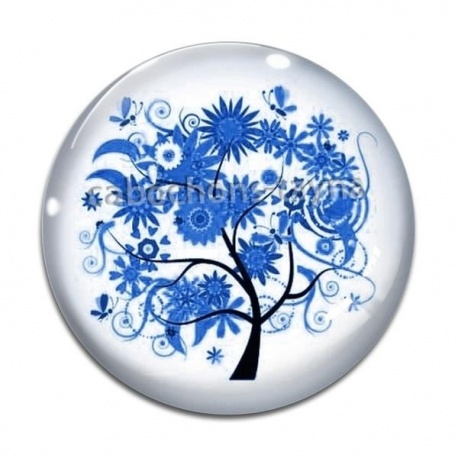 Cabochon Verre - arbre de vie