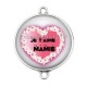 Connecteur Cabochon Argent - je t'aime mamie