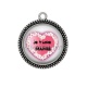 Pendentif Cabochon Argent - je t'aime mamie