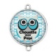 Connecteur Cabochon Argent - chouette mon papi