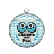 Pendentif Cabochon Argent - chouette mon papi