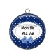 Pendentif Cabochon Argent - mon fils ma vie