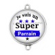 Connecteur Cabochon Argent -  je suis un super parrain