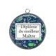 Pendentif Cabochon Argent - diplôme du meilleur maître
