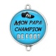 Connecteur Cabochon Argent - mon papa champion de foot