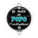 Connecteur Cabochon Argent - je suis un papa footballeur