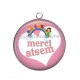 Pendentif Cabochon Argent - merci atsem
