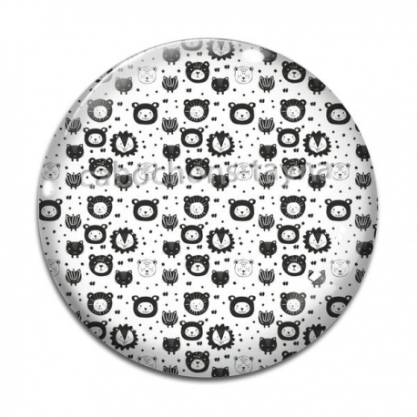 Cabochon Verre - fond animaux 