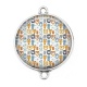 Connecteur Cabochon Argent - fond animaux 