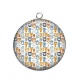Pendentif Cabochon Argent - fond animaux 