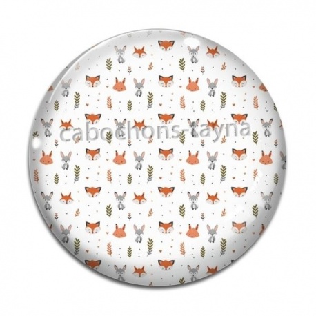 Cabochon Verre - fond animaux 