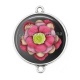 Connecteur Cabochon Argent - fleur