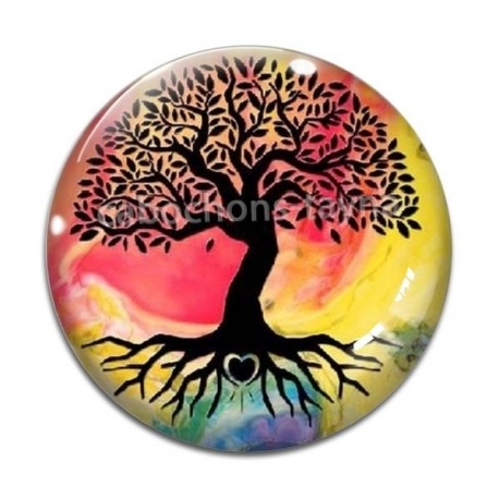 Cabochon Verre - arbre de vie