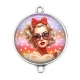 Connecteur Cabochon Argent - pin up