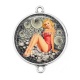 Connecteur Cabochon Argent - pin up