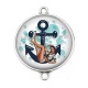 Connecteur Cabochon Argent - pin up