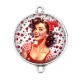 Connecteur Cabochon Argent - pin up