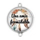 Connecteur Cabochon Argent - une amie formidable